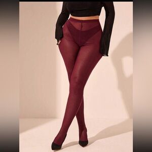 Elegant Burgundy Women's Tights